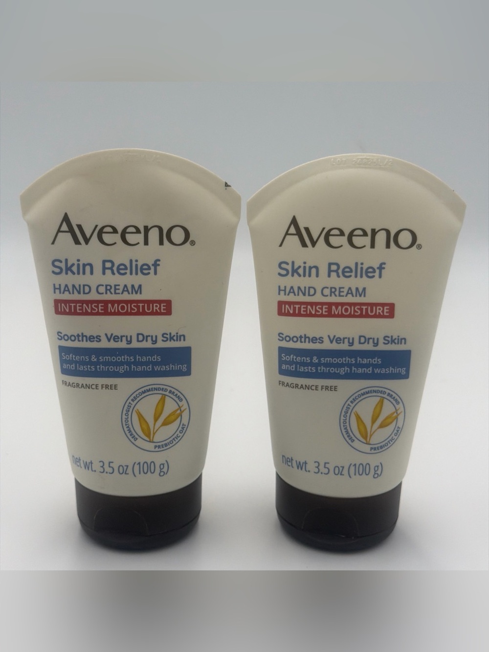 Aveeno Skin Relief Hand Cream 3.5oz Intense Moisture Fragrance Free 2 Pack